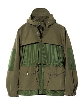 H&M STUDIO Olive Two-Tone Hooded Jacket